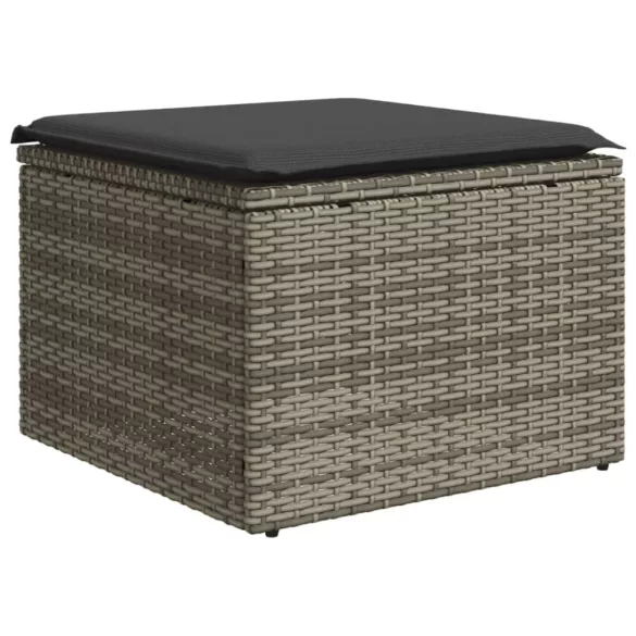 13 részes szürke polyrattan kerti ülőgarnitúra párnákkal