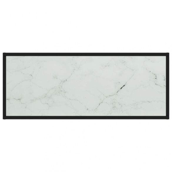 fekete TV-szekrény fehér márvány mintás üveggel 100x40x40 cm