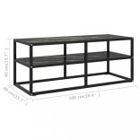 fekete TV-szekrény fekete márvány mintás üveggel 100x40x40 cm