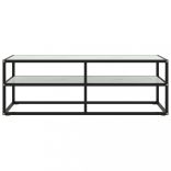 fekete TV-szekrény fehér márvány mintás üveggel 120x40x40 cm