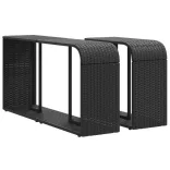 11 részes fekete polyrattan kerti ülőgarnitúra párnákkal