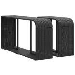 11 részes fekete polyrattan kerti ülőgarnitúra párnákkal