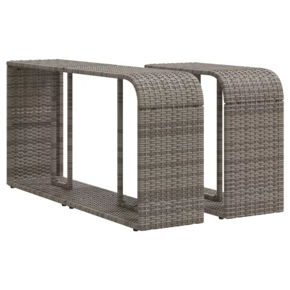 11 részes szürke polyrattan kerti ülőgarnitúra párnákkal
