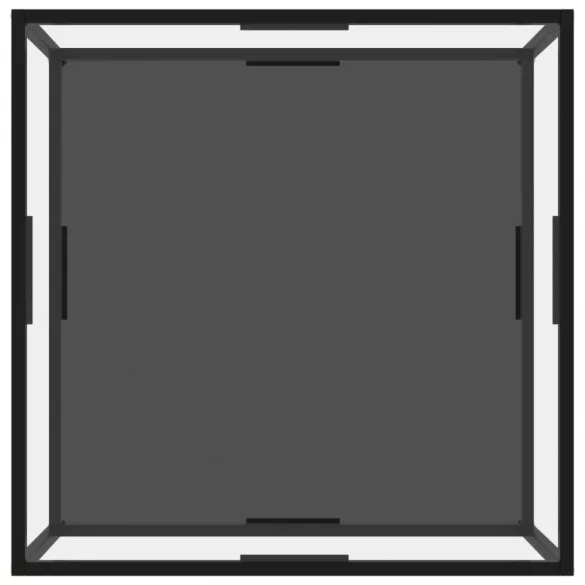322896  Coffee Table Transparent and Black 80x80x35 cm Tempered Glass