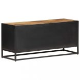 nyers mangófa és természetes nád TV-szekrény 90 x 30 x 40 cm