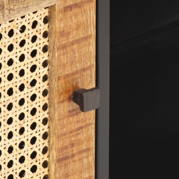 nyers mangófa és természetes nád TV-szekrény 90 x 30 x 40 cm