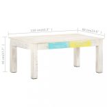 fehér tömör mangófa dohányzóasztal 110 x 60 x 45 cm