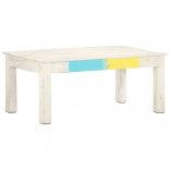 fehér tömör mangófa dohányzóasztal 110 x 60 x 45 cm