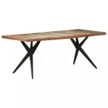 tömör újrahasznosított fa étkezőasztal 200 x 90 x 76 cm