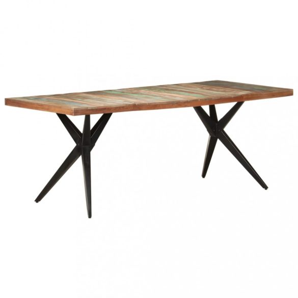 tömör újrahasznosított fa étkezőasztal 200 x 90 x 76 cm