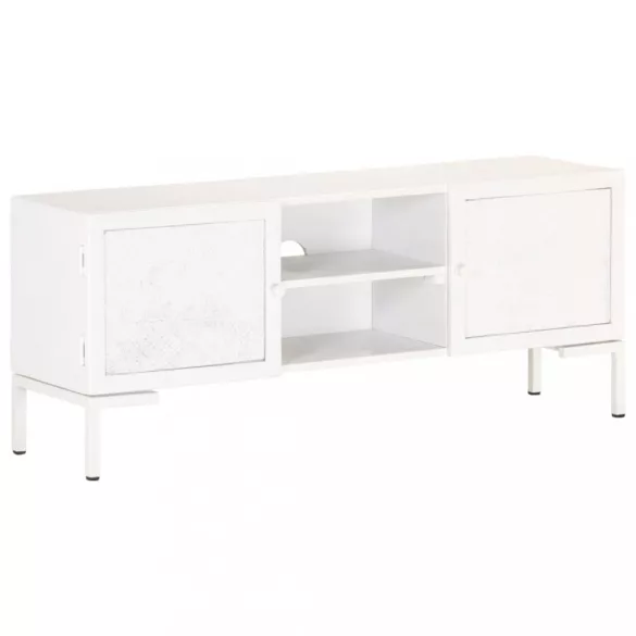 fehér tömör mangófa TV-szekrény 115 x 30 x 46 cm