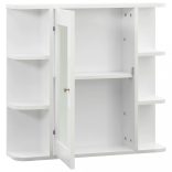 fehér MDF tükrös fürdőszobaszekrény 66 x 17 x 63 cm