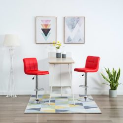 2 db piros műbőr bárszék