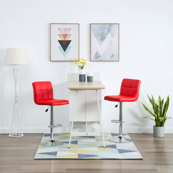 2 db piros műbőr bárszék