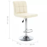 2 db krémszínű műbőr bárszék