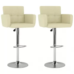 2 db krémszínű műbőr bárszék