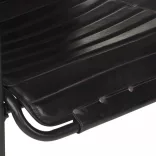 fekete valódi bőr pihenőfotel lábtartóval