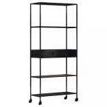 nyers mangófa és vas könyvszekrény 80 x 35 x 180 cm