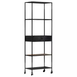 nyers mangófa és vas könyvszekrény 60 x 35 x 180 cm