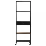 nyers mangófa és vas könyvszekrény 60 x 35 x 180 cm