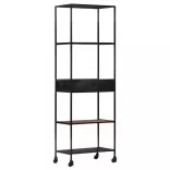 nyers mangófa és vas könyvszekrény 60 x 35 x 180 cm