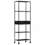 nyers mangófa és vas könyvszekrény 60 x 35 x 180 cm