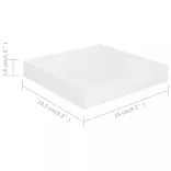 4 db magasfényű fehér MDF lebegő fali polc 23 x 23,5 x 3,8 cm