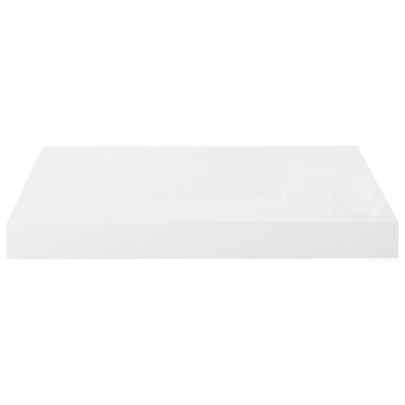 2 db magasfényű fehér MDF lebegő fali polc 40 x 23 x 3,8 cm