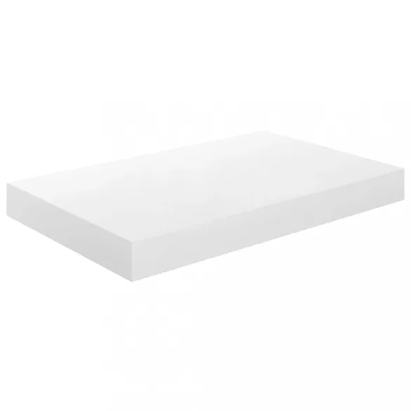 4 db magasfényű fehér MDF lebegő fali polc 40 x 23 x 3,8 cm