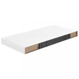 magasfényű fehér MDF lebegő fali polc 50 x 23 x 3,8 cm