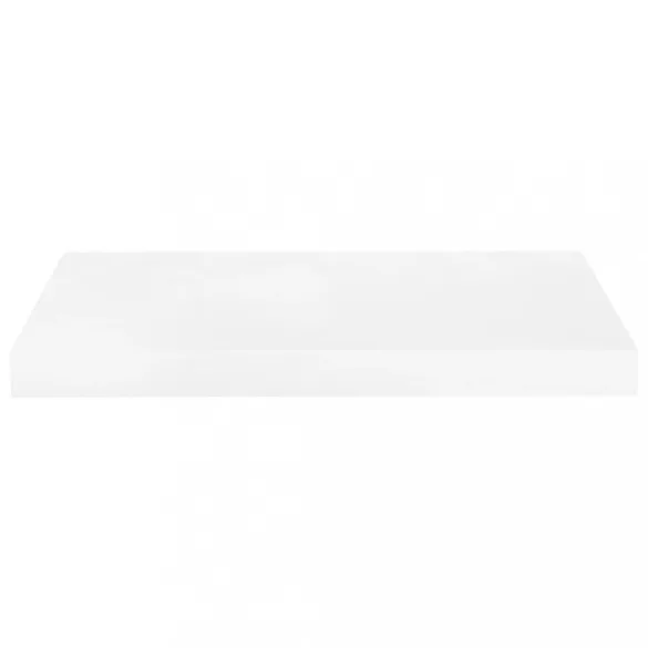 2 db magasfényű fehér MDF lebegő fali polc 50 x 23 x 3,8 cm