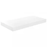 4 db magasfényű fehér MDF lebegő fali polc 50 x 23 x 3,8 cm