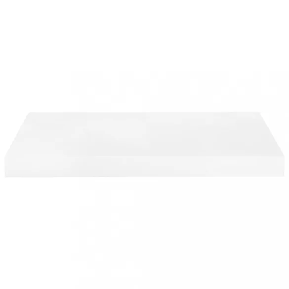 4 db magasfényű fehér MDF lebegő fali polc 50 x 23 x 3,8 cm