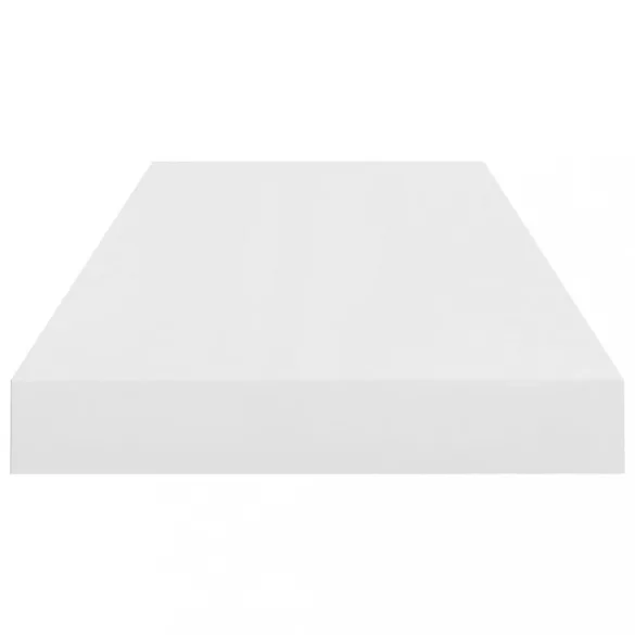 magasfényű fehér MDF lebegő fali polc 60 x 23,5 x 3,8 cm