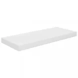 2 db magasfényű fehér MDF lebegő fali polc 60 x 23,5 x 3,8 cm