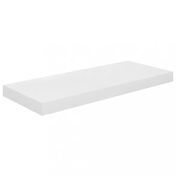2 db magasfényű fehér MDF lebegő fali polc 60 x 23,5 x 3,8 cm