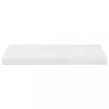 2 db magasfényű fehér MDF lebegő fali polc 60 x 23,5 x 3,8 cm
