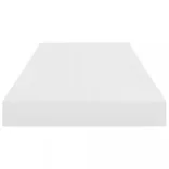 2 db magasfényű fehér MDF lebegő fali polc 60 x 23,5 x 3,8 cm