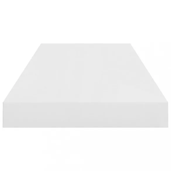 2 db magasfényű fehér MDF lebegő fali polc 60 x 23,5 x 3,8 cm