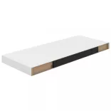 2 db magasfényű fehér MDF lebegő fali polc 60 x 23,5 x 3,8 cm