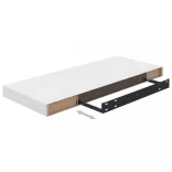 2 db magasfényű fehér MDF lebegő fali polc 60 x 23,5 x 3,8 cm