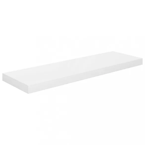 magasfényű fehér MDF lebegő fali polc 80 x 23,5 x 3,8 cm