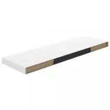 magasfényű fehér MDF lebegő fali polc 80 x 23,5 x 3,8 cm