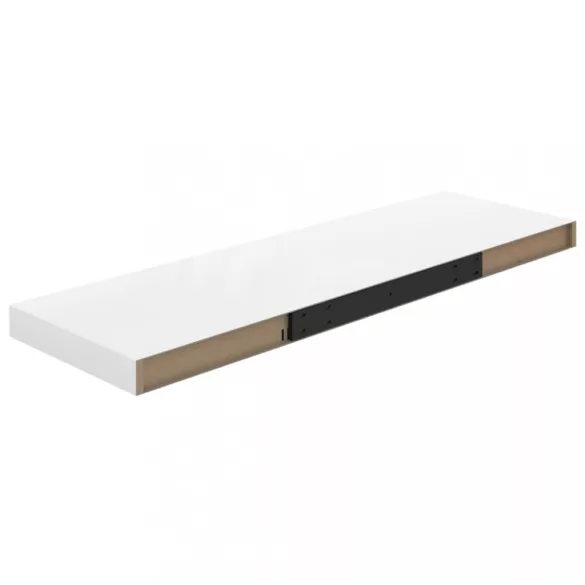 magasfényű fehér MDF lebegő fali polc 80 x 23,5 x 3,8 cm