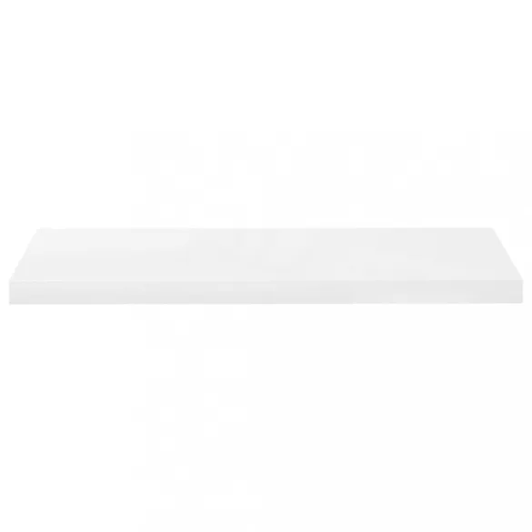 2 db magasfényű fehér MDF lebegő fali polc 80 x 23,5 x 3,8 cm