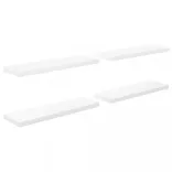 2 db magasfényű fehér MDF lebegő fali polc 80 x 23,5 x 3,8 cm