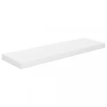 2 db magasfényű fehér MDF lebegő fali polc 80 x 23,5 x 3,8 cm