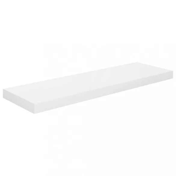 2 db magasfényű fehér MDF lebegő fali polc 80 x 23,5 x 3,8 cm