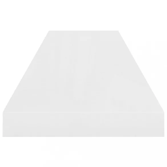 magasfényű fehér MDF lebegő fali polc 90 x 23,5 x 3,8 cm