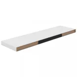 magasfényű fehér MDF lebegő fali polc 90 x 23,5 x 3,8 cm